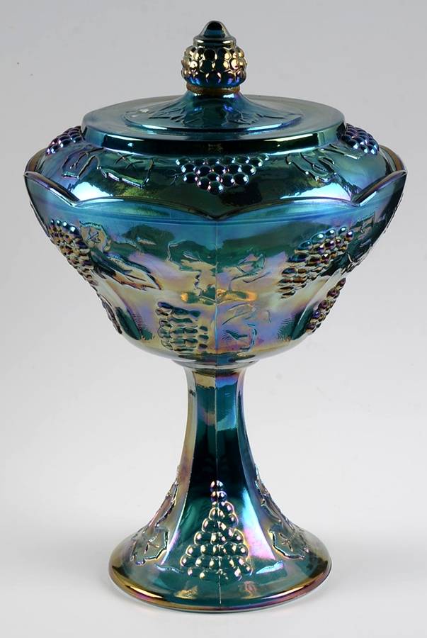 Harvest Carnival (Blue) Candy Dish & Lid by Colony-1