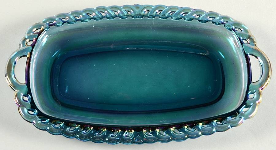 Harvest Carnival (Blue) Creamer/Sugar, Tray Only by Colony-1