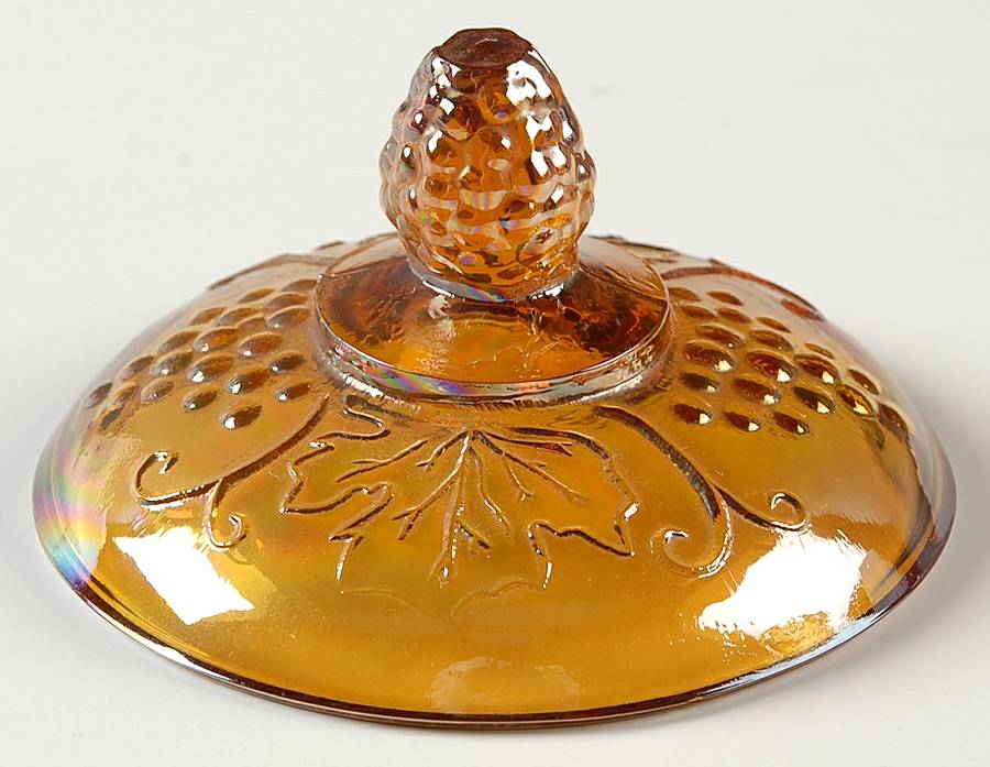 Harvest Carnival (Amber) Lid for Footed Candy Dish by Colony-1