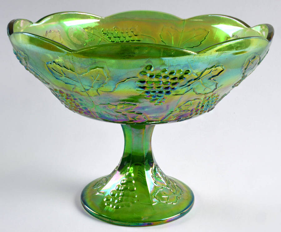Harvest Carnival (Green) 10" Footed Console Bowl by Colony-1