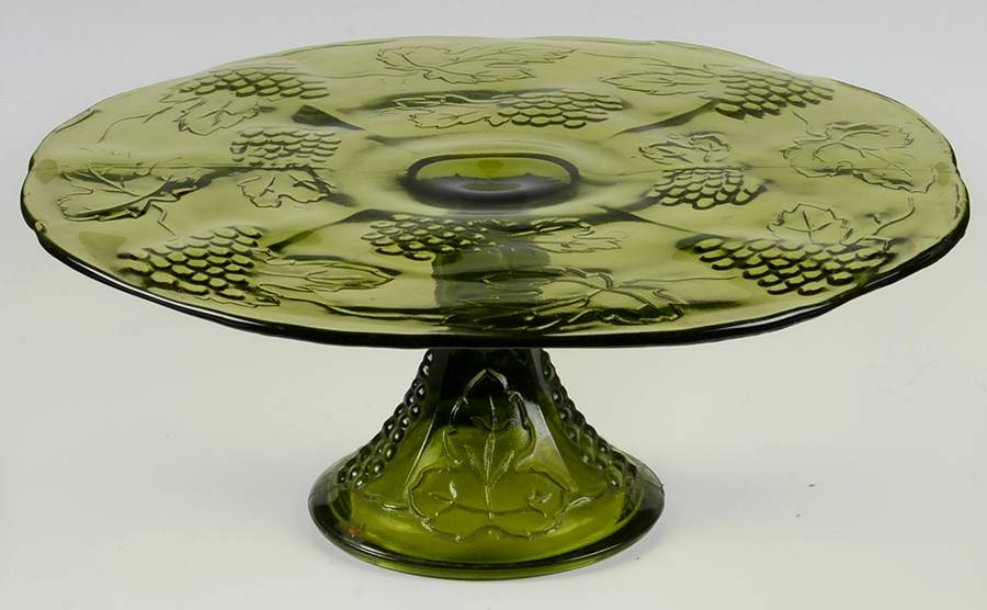 Harvest Green Footed Cake Plate by Colony-1