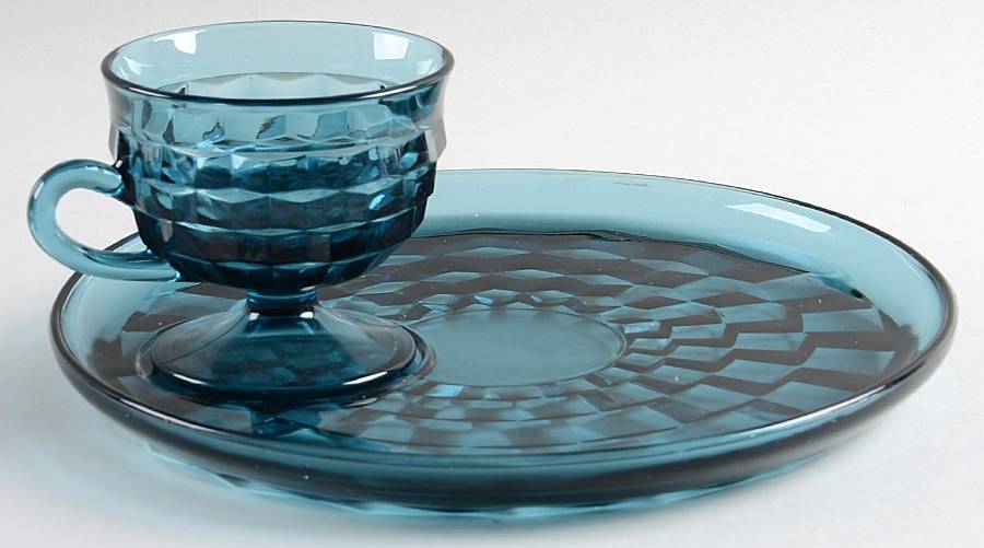 Whitehall Riviera Blue Snack Plate & Cup Set by Colony-1