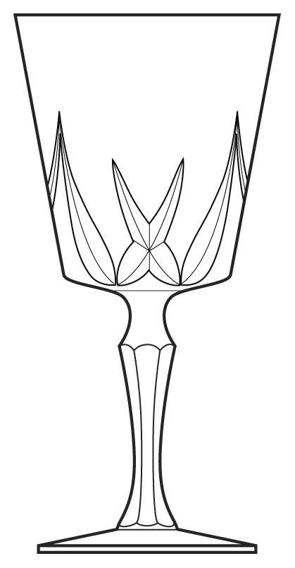 Launau Water Goblet by Cristal D'Arques - Durand-1