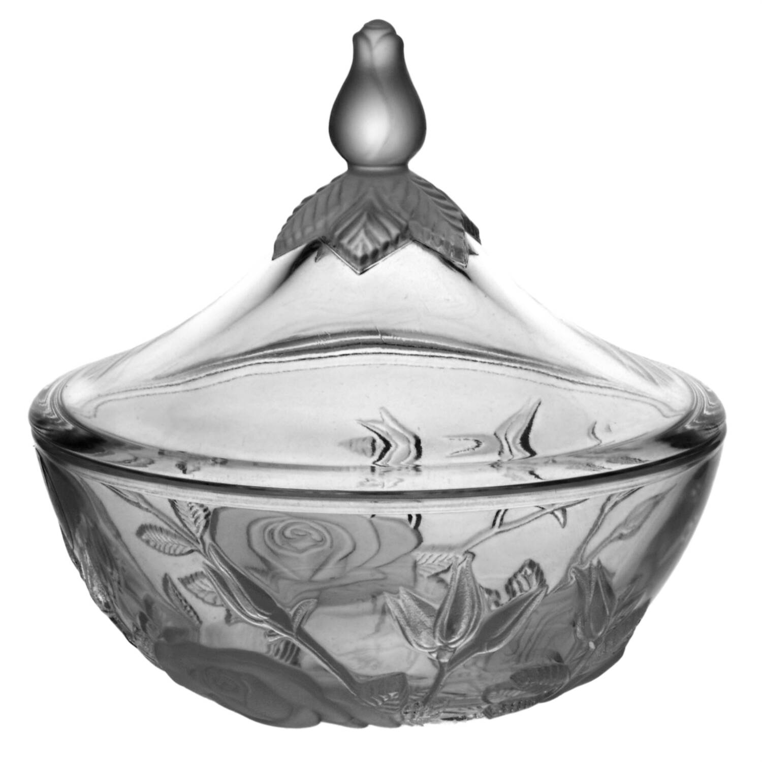 Lucia (Frost Stem) Candy Dish & Lid by Cristal D'Arques - Durand-1