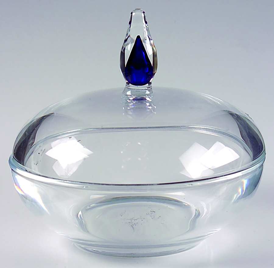 Venise Saphir Candy Box & Lid by Cristal D'Arques - Durand-1