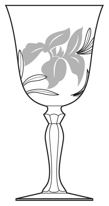 Villiers Magnolia Water Goblet by Cristal D'Arques - Durand-1