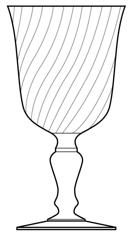 Volute Water Goblet by Cristal D'Arques - Durand-1