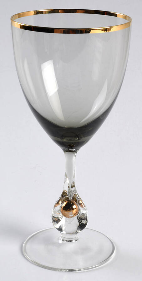 Atlas Gray Wine Glass by Czechoslovakia-1