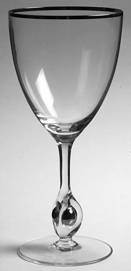 Atlas (Platinum Trim) Water Goblet by Czechoslovakia-1