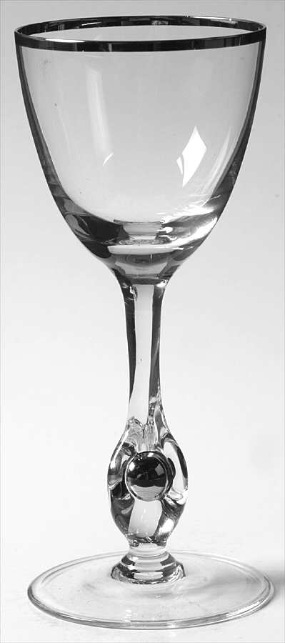 Atlas (Platinum Trim) Wine Glass by Czechoslovakia-1