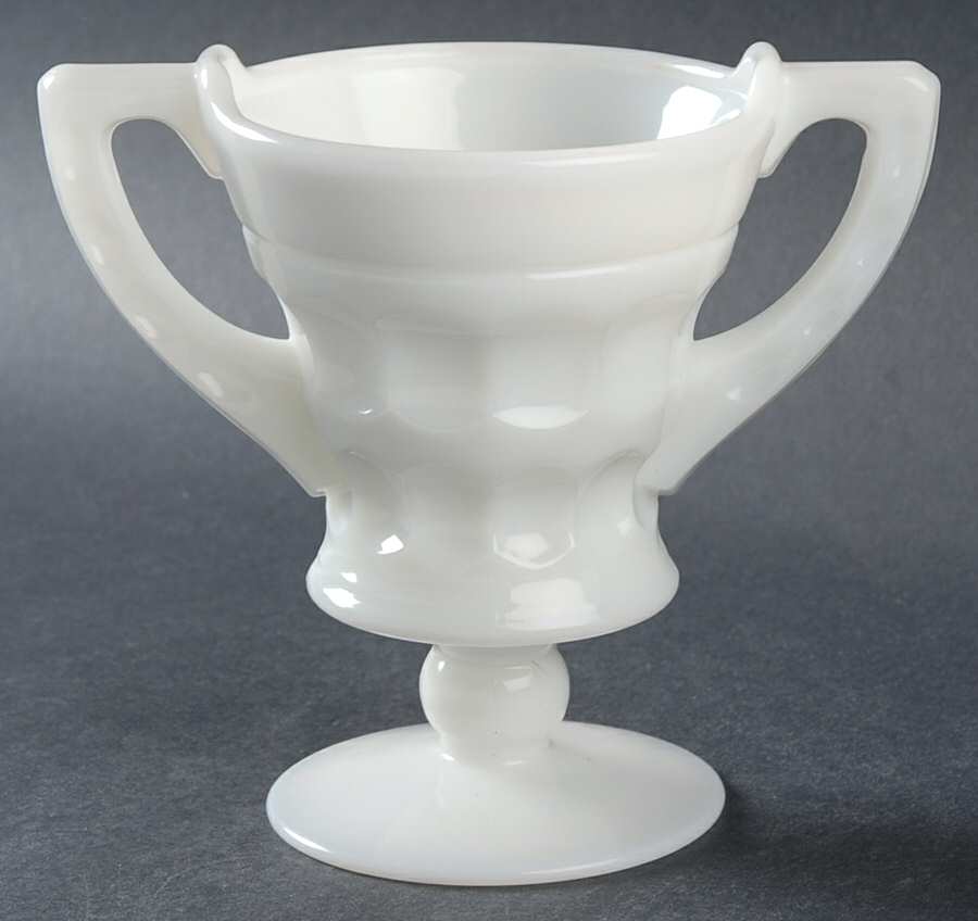 Heirloom Milk Glass Sugar-Open by Cambridge-1