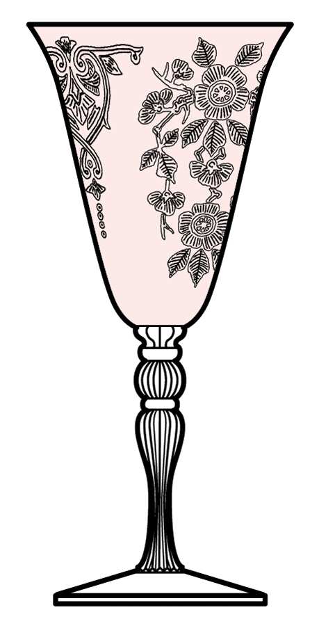 Apple Blossom Pink (Stem 3035) Water Goblet by Cambridge-1