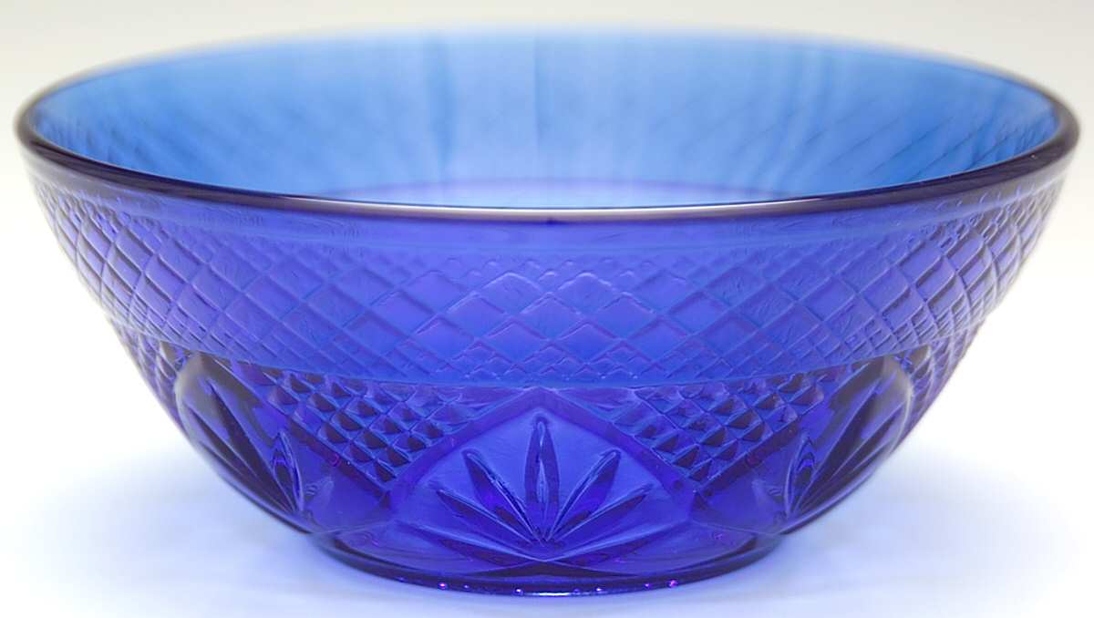 Antique Sapphire Blue Individual Salad Bowl by Cristal D'Arques - Durand-1