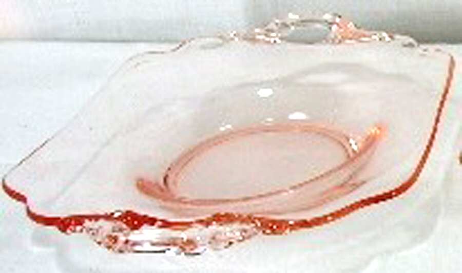 3400 Pink 3400/1181 Handled Bon Bon Plate by Cambridge-1