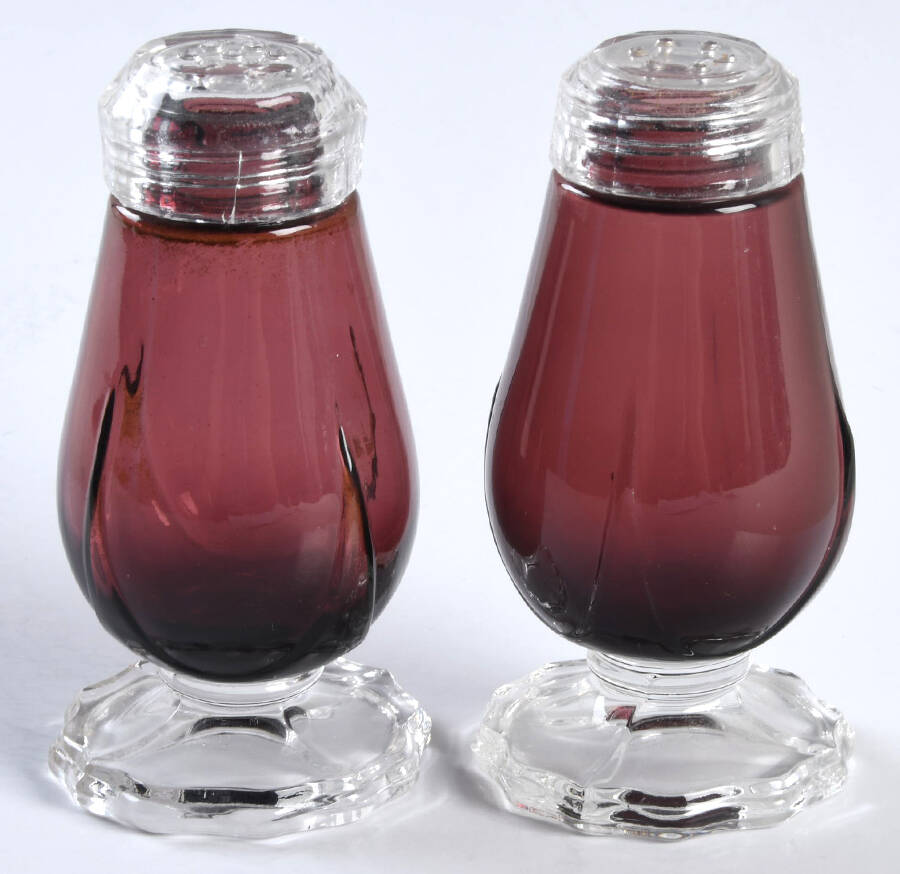 3400 Amethyst 3400/77 Footed Shaker Set with Glass Lids by Cambridge-1