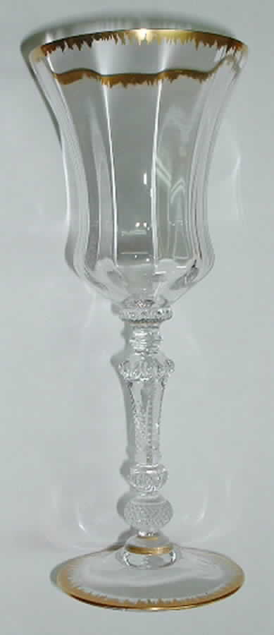 Gadroon Clear (Gold Trim) Water Goblet by Cambridge-1