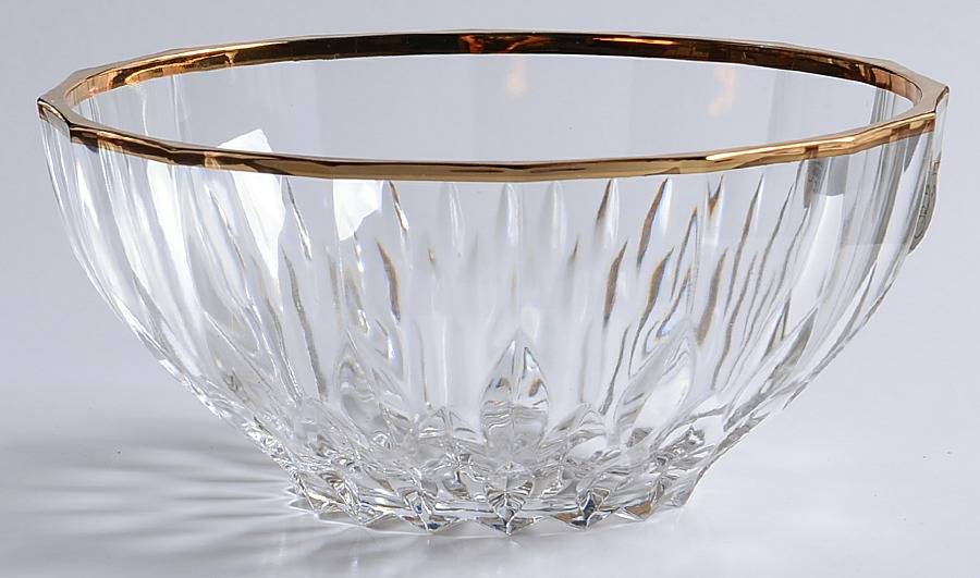 Bretagne Gold Small Fruit Dessert Bowl by Cristal D'Arques - Durand-1