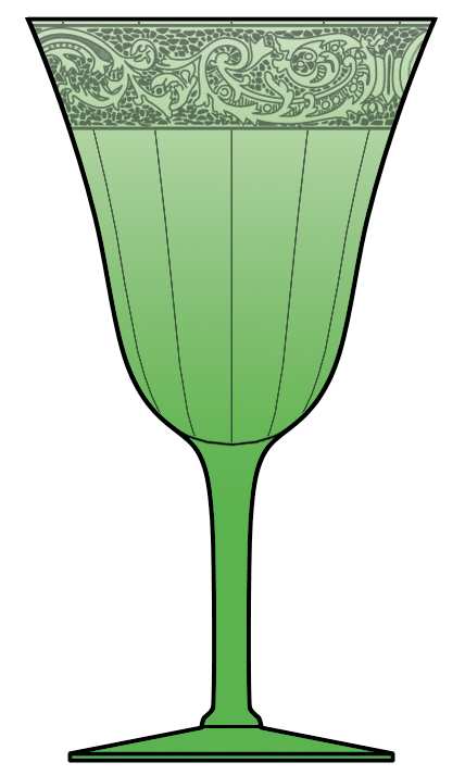 Florentine Green (Stem 3060) Water Goblet by Cambridge-1