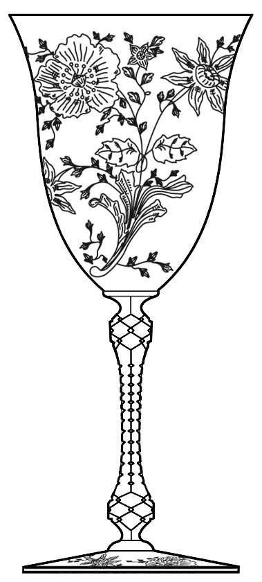 Wildflower (Stem #3116) Water Goblet by Cambridge-1