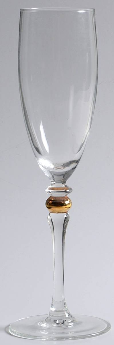 Cortina (Gold Wafer in Stem) Fluted Champagne by Cristal D'Arques - Durand-1