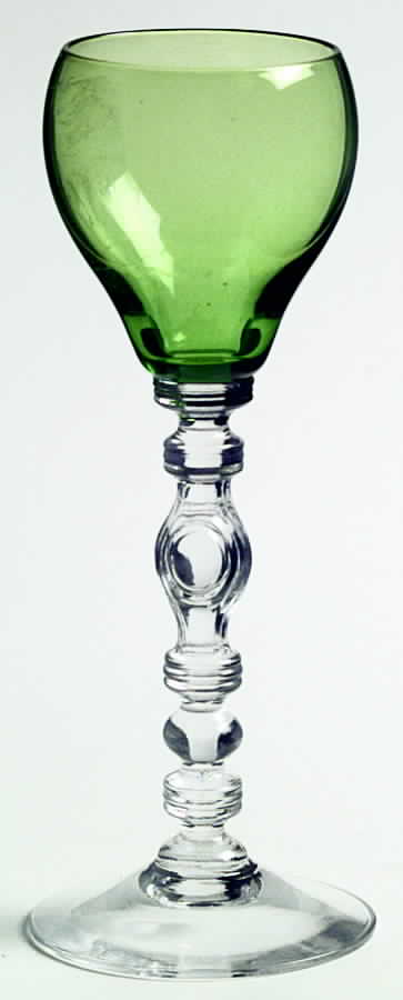 Tally Ho (Green Bowl, Clear Stem, Stem 1402) Cordial Glass by Cambridge-1
