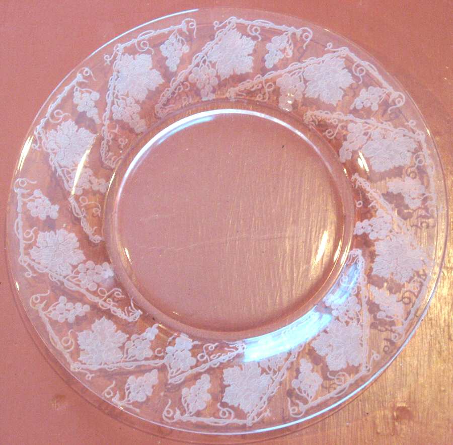 Etch 521 Pink Luncheon Plate by Cambridge-1