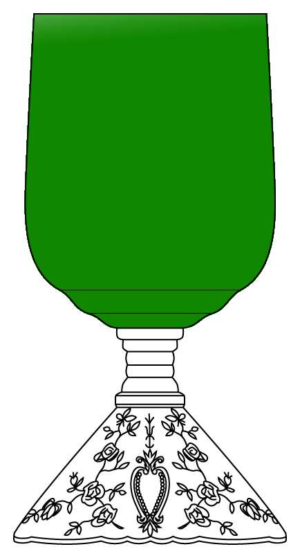 Rose Point Pressed Forest Green Water Goblet by Cambridge-1