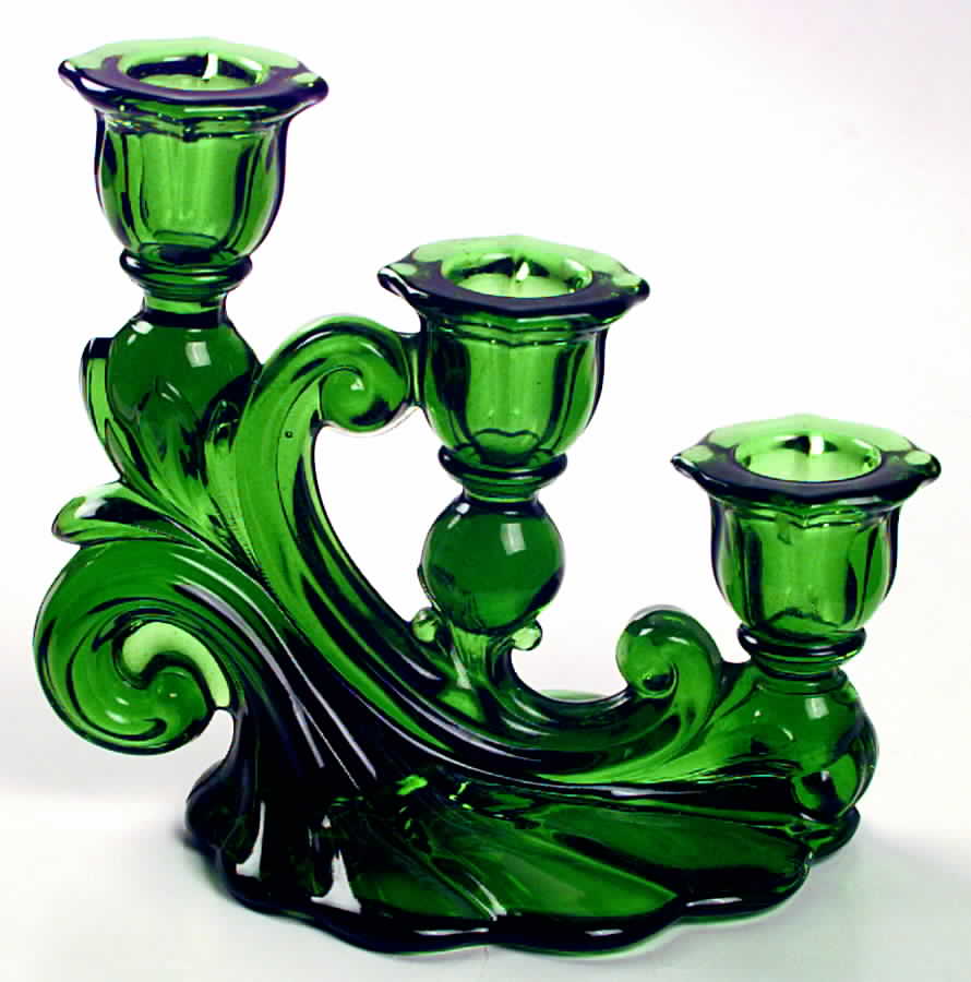 Caprice Emerald Green 3 Light Candlestick by Cambridge-1