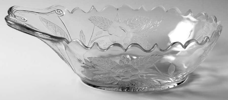 Rose Sprig Clear 11" Large Fruit Bowl by Campbell Jones-1