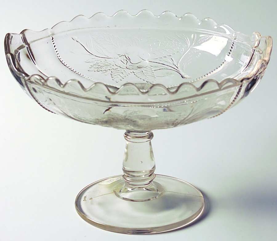 Rose Sprig Clear 8" Compote No Lid by Campbell Jones-1
