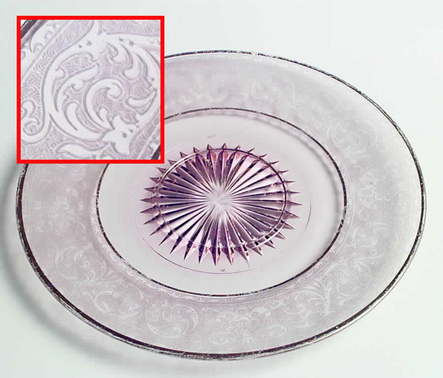 Etch 725 Pink (Gold Trim) Cheese & Cracker Plate by Cambridge-1