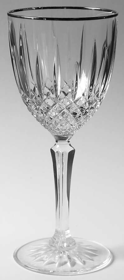 Constance (Platinum Trim) Water Goblet by Cristal D'Arques - Durand-1