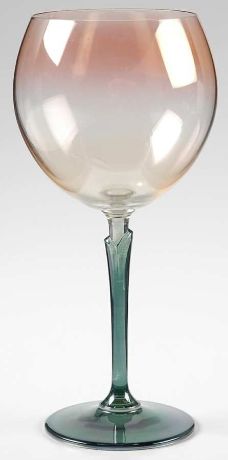 Bijoux (Amber Bowl, Green Stem) Water Goblet by Colony-1