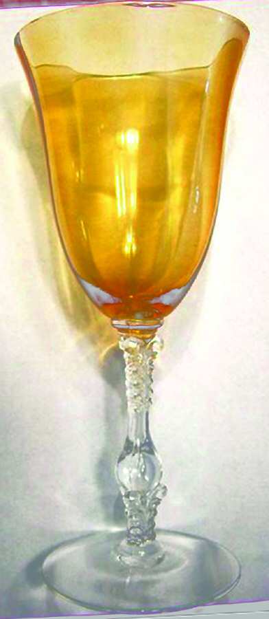 3121 Amber Water Goblet by Cambridge-1