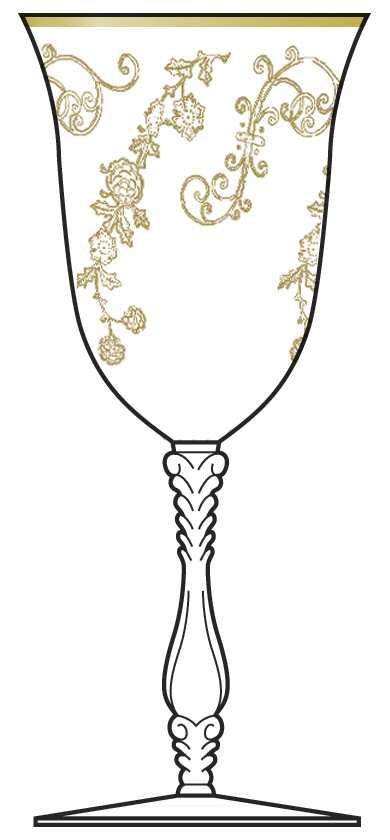 Elaine Clear (Gold Encrusted, Stem 3121) Water Goblet by Cambridge-1