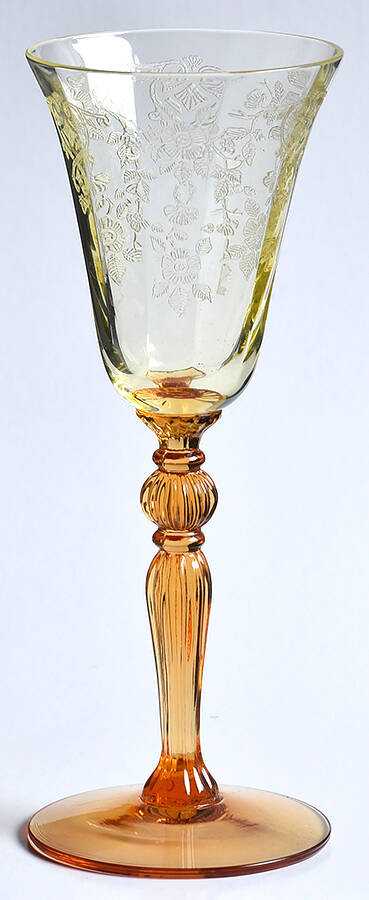 Apple Blossom Yellow (Amber, Stem 3035) Wine Glass by Cambridge-1