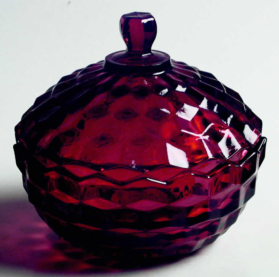 Whitehall Ruby Candy Dish & Lid by Colony-1