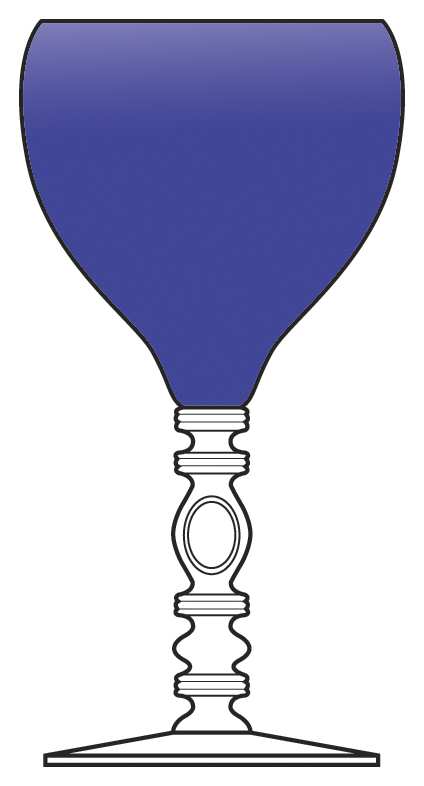 Tally Ho (Cobalt Bowl, Clear Stem, (Stem 1402) Water Goblet by Cambridge-1
