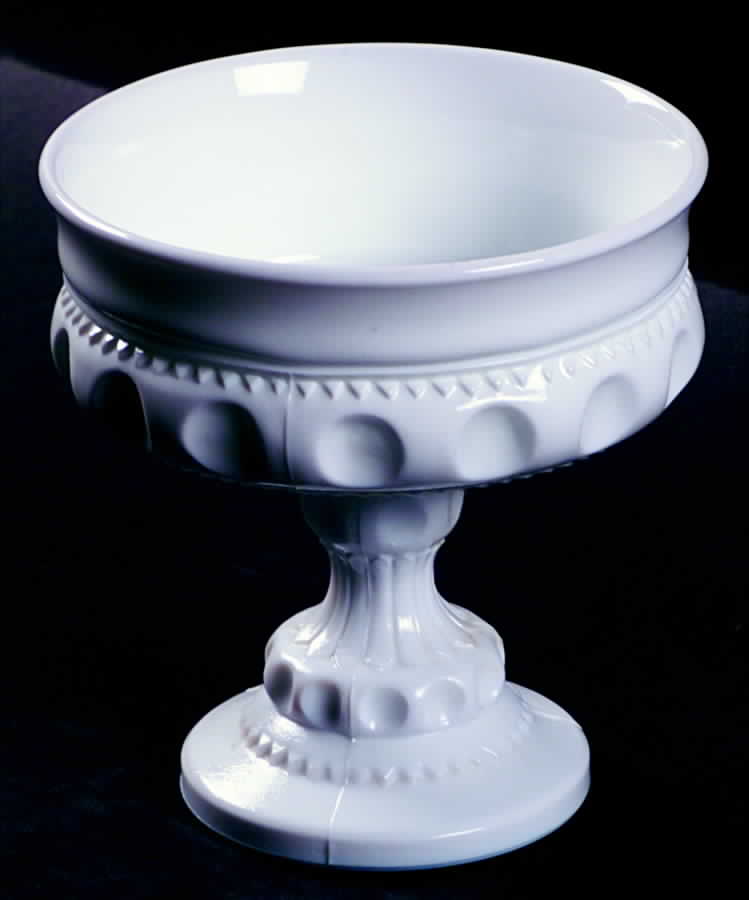 Color Crown Milk Glass Round Compote (Height X Width) by Colony-1