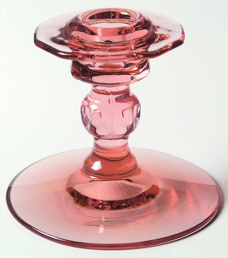 Martha Washington Pink 3" Single Light Candlestick by Cambridge-1