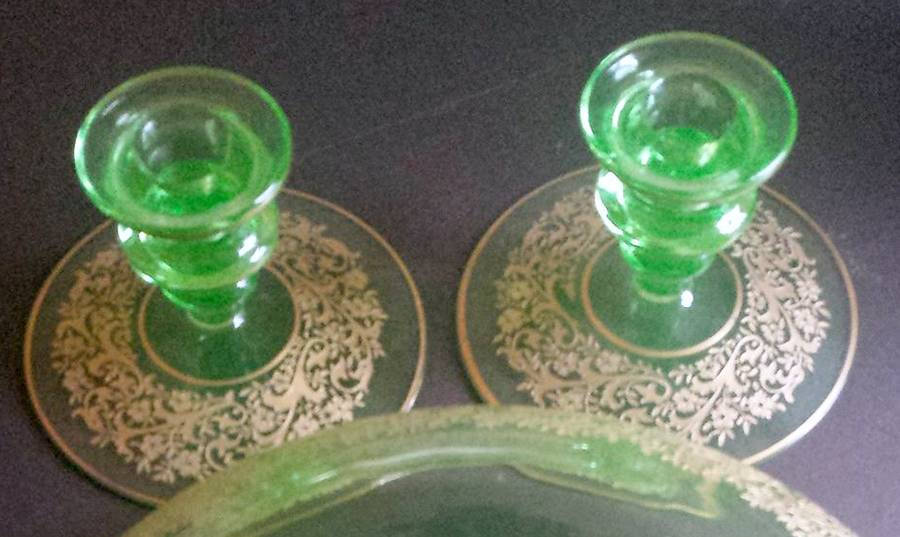 Etch 719 Green Single Light Candlestick by Cambridge-1