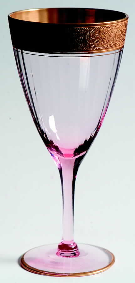 Florentine Pink (Gold Encrusted) Water Goblet by Cambridge-1