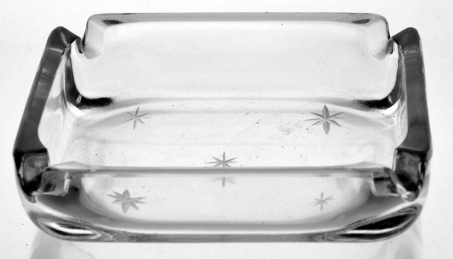 Star Dust 3" Square Ashtray by C G Quartzex Crystal-1