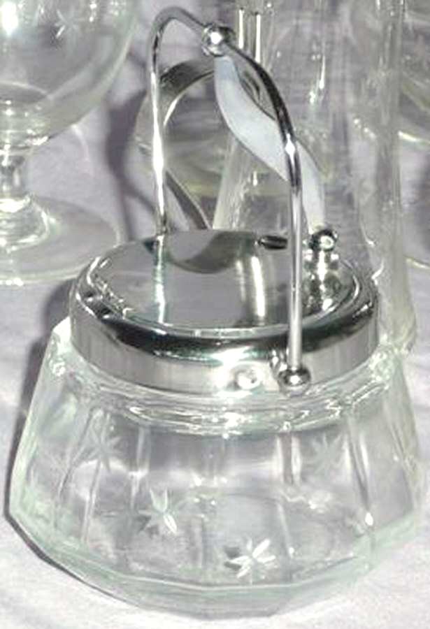 Star Dust Sugar Bowl & Metal Lid by C G Quartzex Crystal-1