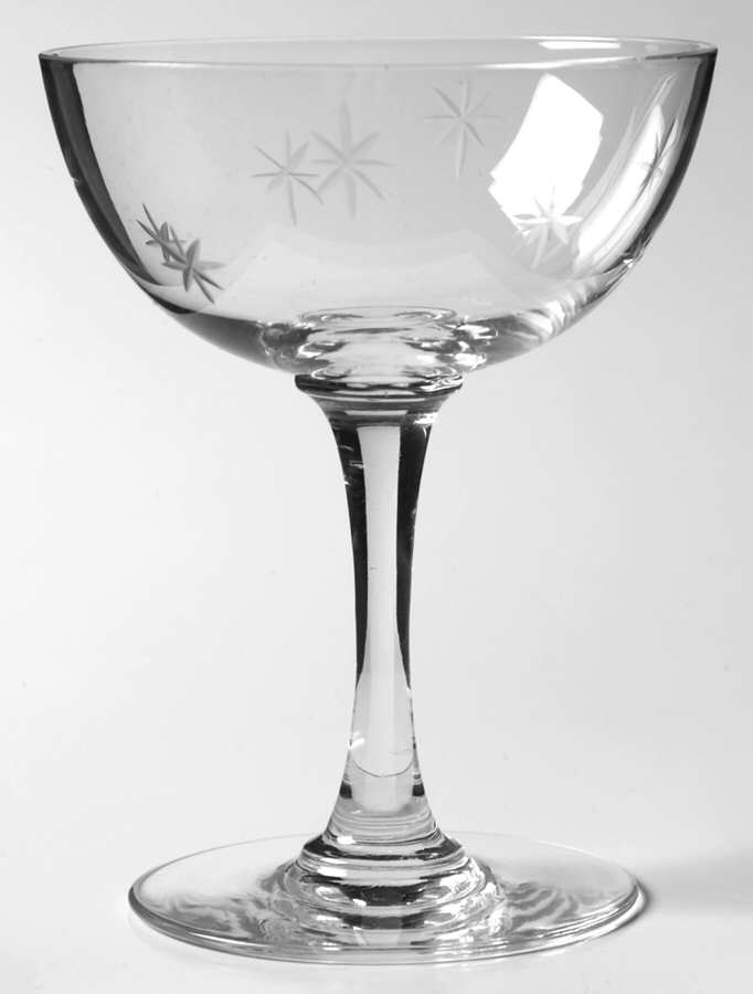 Star Dust Champagne/Tall Sherbet by C G Quartzex Crystal-1