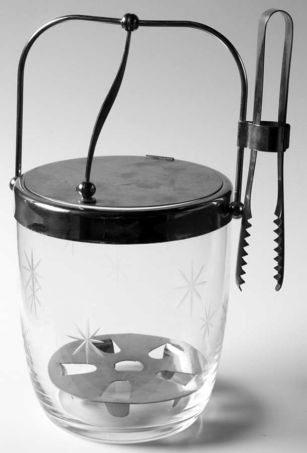 Star Dust Ice Bucket & Lid with Handle and Tongs by C G Quartzex Crystal-1