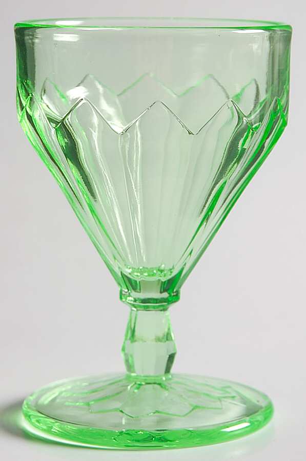 Moderne Green (Light Emerald) Low Sherbet by Cambridge-1