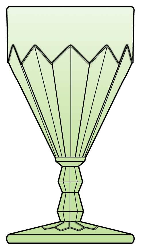 Moderne Green (Light Emerald) Water Goblet by Cambridge-1