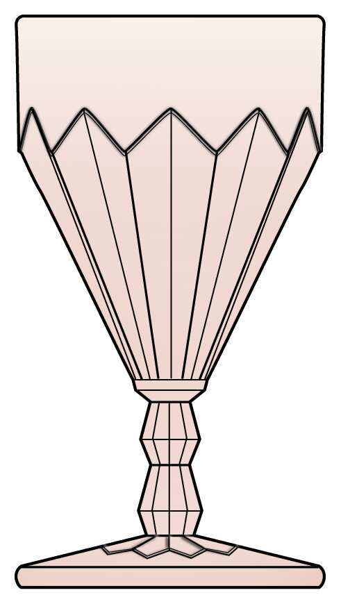 Moderne Pink Water Goblet by Cambridge-1