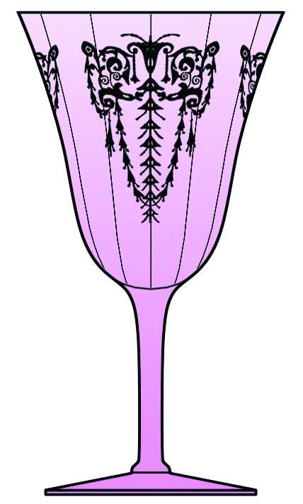 Cleo Pink (Stem 3060) Water Goblet by Cambridge-1